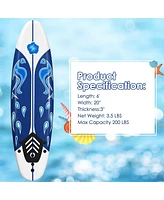 6 Feet Surfboard with 3 Detachable Fins-White