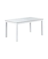 Streamdale Furniture White Rectangular Dining Table with Bench for 6