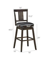 Skonyon 29 Inch 360 Degree Swivel Classic Wooden Counter Height Bar Stool
