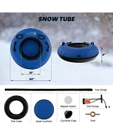 Givimo 40 Inch Inflatable Snow Sled for Kids and Adults-Blue