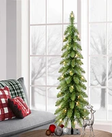 Puleo Pre-Lit Artificial Pencil Tree 3 ft.