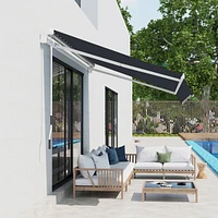 7' x 8' Patio Retractable Awning, Manual Sun Shade