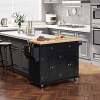 Compact Kitchen Island on Wheels: Rolling Cart with Essential Storage