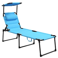 Streamdale Furniture Adjustable Chaise Lounge with Sunshade for Outdoor Relaxation