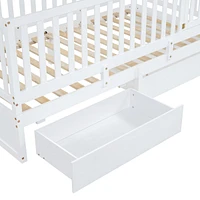 Streamdale Furniture Twin Wood Daybed with Guardrails and Drawers