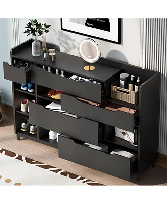 Streamdale Furniture Modern Shoe Storage Cabinet with Drawers and Shelves