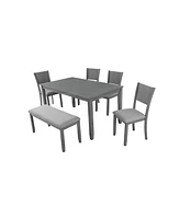 Streamdale Furniture 6-Piece Upholstered Dining Set with Rectangular Table
