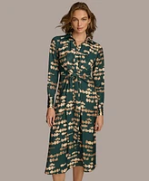 Donna Karan New York Women's Printed Twist-Front Shirtdress