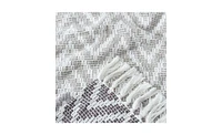 Chanasya Premium Monochrome Soft Cotton Throw Blanket With Tassels
