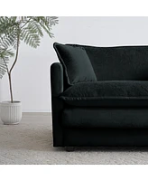 Streamdale Furniture Black Chenille 2-Seat Upholstered Loveseat with Pillows