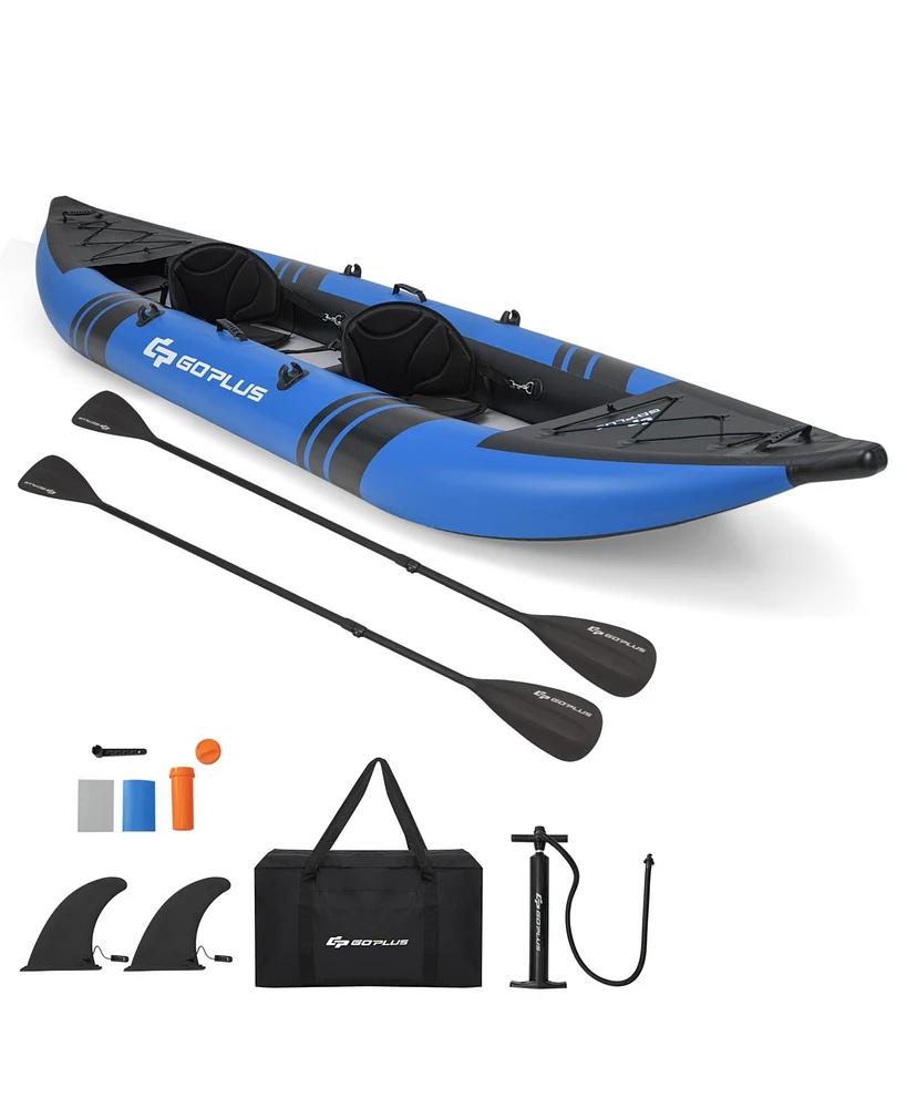 Sugift Inflatable 2-person Kayak Set with Aluminium Oars and Repair Kit