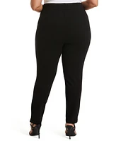 Rafaella Plus Classic Fit Pull-On Ankle Pant with Zipper Detail