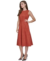 Halston Women's Star-Seamed Sleeveless Midi Dress