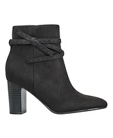 Bandolino Women's Ocorn Ankle Wrap Stacked Heel Dress Booties