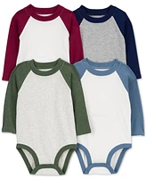 Carter's Baby Boys 4-Pk. Colorblocked Raglan-Sleeve Cotton Bodysuits