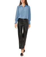 1.state Women's Collared Blouson-Sleeve Poet Blouse