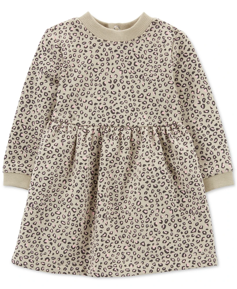 Carter's Baby Girls Cheetah-Print Fleece Dress with Diaper Cover