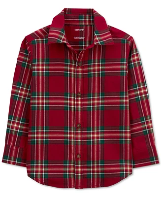 Carter's Toddler Boys Cotton Plaid Twill Button-Down Shirt