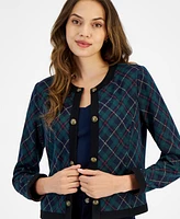 Tommy Hilfiger Women's Argyle-Print Open-Front Cardigan