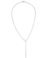 Lauren Ralph Lauren Sterling Silver Logo-Etched Bar Lariat Necklace, 15" + 3" extender