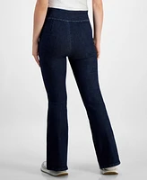 Dkny Jeans Petite Flared-Leg High Rise Pull-On