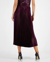 Anne Klein Women's Satin Pleated Pull-On Skirt