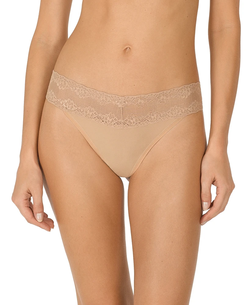 Natori Women's Bliss Perfection Lace Trim One Thong -Pack