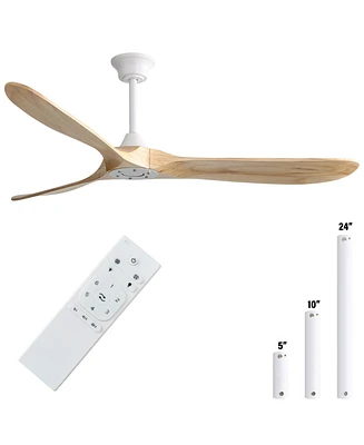 Sofucor 60" Wood Ceiling Fan with Remote Control