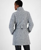 Bcx Juniors' Boucle Single-Breasted Belted Coat