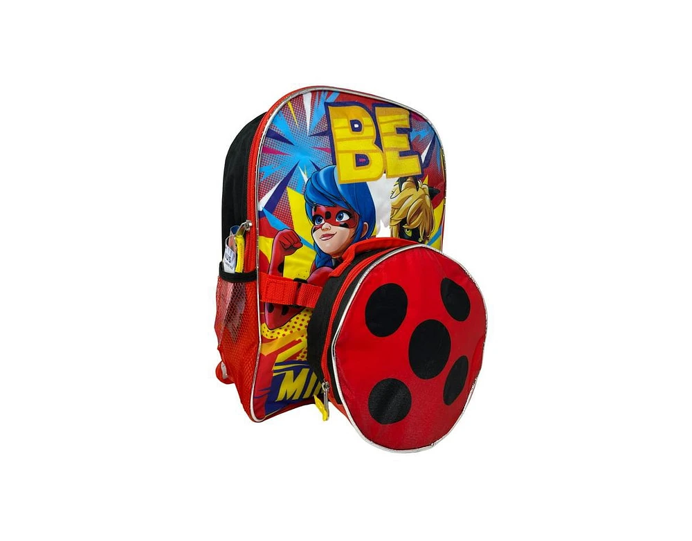 Miraculous Ladybug 16" Backpack with Round Lunch Bag - Assorted pre