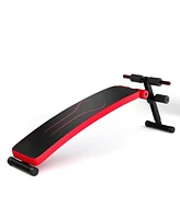 Vebreda Folding Weight Bench Adjustable Sit-up Board Workout Slant Bench-Red