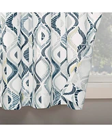 Barker Geometric Semi-Sheer Rod Pocket Kitchen Curtain Valance and Tiers Set