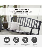 2-Person Patio Swing Bench with Chains, 528 lb Capacity