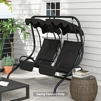 2-Seater Swing Canopy Replacement Cover (Canopy Only), Black