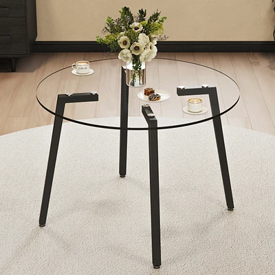 Streamdale Furniture Modern Glass Table for Home and Dining