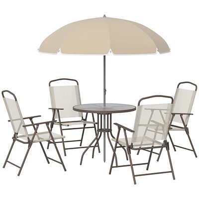 Simplie Fun 4-Piece Patio Dining Set with Umbrella for 4