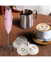 Zulay Kitchen Milk Frother Complete Set Coffee Gift, Handheld Foam Maker for Lattes