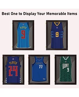 23.5" x 31.5" Uv-Resistant Sports Jersey Frame Display Case, Brown