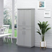 Streamdale Furniture Modern Pantry Cabinet with Doors, Drawer, Adjustable Shelves, Grey