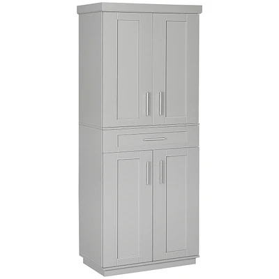 Streamdale Furniture Modern Pantry Cabinet with Doors, Drawer, Adjustable Shelves, Grey