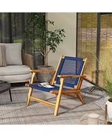 Acacia Wood Adirondack Chair with Pp Rope Weave