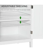 Streamdale Furniture White Buffet Cabinet with Adjustable Shelves