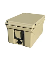 Khaki 65QT Impact-Resistant Ice Cooler for Outdoor Adventures