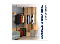 Telescopic Garment Rack, Adjustable, Heavy-Duty, No Wall Damage