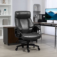Big and Tall Office Chair, Pu Leather Desk Chair 400lb, Black