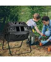Givimo 43 Gallon Composting Tumbler Compost Bin with Dual Rotating Chamber