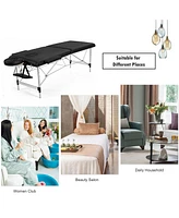 Skonyon 84 Inch L Portable Adjustable Massage Bed with Carry Case for Facial Salon Spa -Black