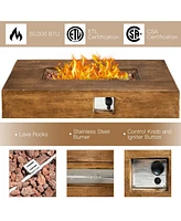 Sugift 48 x 27 Inch Outdoor Gas Fire Pit Table 50 000 Btu with Lava Rocks and Cover