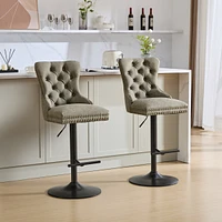 Streamdale Furniture Aged Pu Swivel Barstools with Adjustable Height and Comfortable Backs (Set of 2)