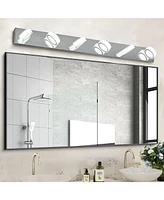 Streamdale Furniture Led Modern Chrome 6-Light Vanity Lights Fixtures Over Mirror Bath Wall Lighting